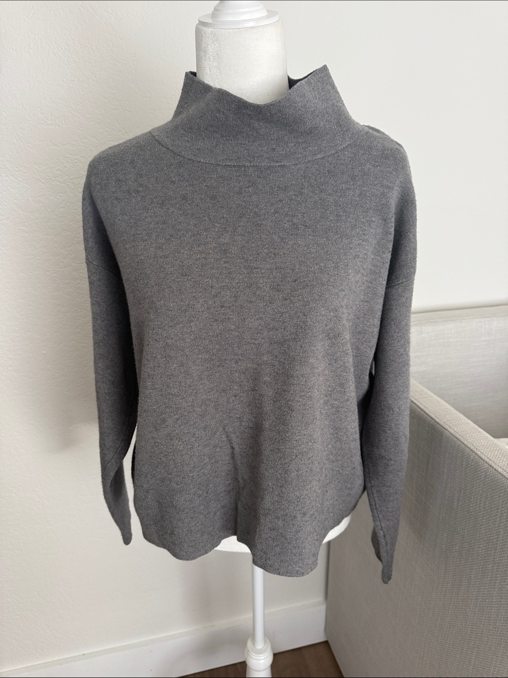 Quince Charcoal Mock Neck Sweater